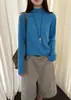 Camiseta Base de Lana Tejida Han Xun con Cuello Alto y Rizos Naturales para Mujer, Otoño/Invierno 2026, Multicolor, Corte Relajado, Capa Interior 27551