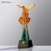 Troféu de cristal com esmalte colorido de água, personalização de design, excelente empresa, equipe, reunião anual, prêmio, competição, campeão, honra, comemoração