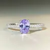Fábricas Europeias e Americanas Fornecem Diretamente Anéis de Prata Esterlina S925 Zircônia Azul de Luxo Leve de Nicho para Mulheres, Atacado em Estoque, Vendedor Quente na Amazon