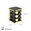 Estante para condimentos de cocina cuadrado con borde dorado, estante para condimentos de acero inoxidable, estante de almacenamiento para tanque de condimentos, estante para condimentos giratorio, venta al por mayor