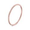 Pulsera de Acero de Titanio para Pareja Edición Estrecha de Lujo Ligero Pulsera de Moda Incrustada con Diamantes Anillo de Oro Rosa Pulsera Redonda de Acero Inoxidable