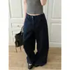 Jeans de Diseño de Lunares Azules Estilo Americano para Mujer, Nuevo Modelo 2026, Pantalones de Pierna Ancha, Estilo Casual Perezoso, Pantalones Largos hasta el Suelo
