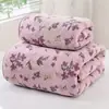 2025 Nova Toalha de Banho Floral Fleece de Coral Adulto Envolva o Corpo Usando Secagem Rápida Feminina Absorvente Macia Conjunto de Toalhas Toalha