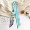 Estilo Coreano Verão Novo Borboleta Floral Feminino Decorativo Versátil Fita para Amarrar Bolsas, Lenço de Seda, Lenço de Pescoço Pequeno, Lenço