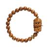 Moda nacional artística muñeca fragancia elegante cuentas de sándalo viejo de montaña tallado de palo de rosa caricatura Dios Amarillo de la Riqueza anillo individual pulsera para hombres y mujeres