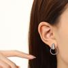 Aretes de titanio con alambre retorcido de acero, acero inoxidable, multicolor, no se decoloran, diseño europeo y americano, nicho personalizado para mujer