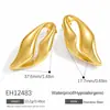Pendientes de acero inoxidable transfronterizos con un toque vintage de alta gama, diseño geométrico hueco irregular, chapados en oro real de 18 quilates, pendientes impermeables y que conservan el color