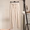 Pantalones de Punto Suaves y Acogedores, Corte Holgado, Nuevo Estilo Coreano Otoño e Invierno 2025, Diseño de Cintura Elástica, Pantalones de Cable de Zanahoria de Moda para Mujer