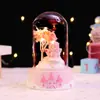 Serie de Hadas Flores Lindas Adornos de Escritorio Luz Nocturna de Vidrio Decoración de Dormitorio Lámpara de Estrella Regalo para Niñas Mayoreo