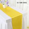 Venta al por mayor de fábrica color sólido satén satén camino de mesa alta densidad borde bloqueado mantel de mesa de boda decoración simple moderno camino de mesa europeo
