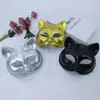 Máscara de Gato Meia-Face Nova para Festa de Halloween Dança Animal Cos Máscara Plástica Retro Placa Antiga Leve