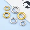 Acero Inoxidable Chapado Eléctrico de 18K Cierre Redondo de Resorte Conector de Extremo para Collar Pulsera DIY Anillo para Llavero Resistente al Desgaste