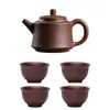 Bule de Argila Roxa Yixing com Filtro Embutido para Infusão de Chá, Bule Doméstico de Grande Capacidade, Conjunto de Chá de Cerâmica Artesanal, Bule Individual Tradicional