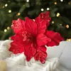 Decoraciones Navideñas Flores Navideñas Artificiales Arreglo Floral de Tela Adornos Decorativos Terciopelo Lentejuelas Flores de Navidad Amazon
