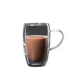 Taza de Vidrio, Taza de Vidrio de Borosilicato Alto para Recibir Invitados, Adecuada para Té de Leche y Bebidas, Disponible en Varios Tamaños, con Asa, Taza Aislada de Doble Pared con Tapa