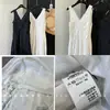 Liquidação~ Liquidação de Loja Boutique Exportação Decote V Duplo Linho Estilo Francês Sem Mangas Vestido Longo para Mulheres