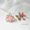 Pendientes de esmalte DIY con flor de hada de colores, estilo francés, temperamento suave y elegante, personalizados y versátiles con un toque de alta gama