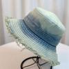 Sombrero de pescador vaquero retro de estilo japonés para mujer, sombrero de cubo de cabeza grande de verano, sombrilla antigua, protección solar, sombrero pequeño para la cara.