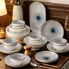 Serie Retro de Primavera Ligera Tazones y Platos de Cerámica Vajilla Tazones y Platos Yamada para Uso Doméstico Tazón de Arroz Tazón para Fideos Tazón para Sopa Plato Plato para Filete