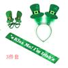 Fivela de cabeça irlandesa alça de ombro óculos cebola em pó fivela de cabeça de trevo chapéu com lantejoulas fivela de cabeça Festival de St. Patrick