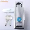Dinbong MS713-1 cerradura para puerta de gabinete de caja de distribución de energía, cerradura de gabinete de interruptores, cerradura plana de acero inoxidable para gabinete de control de energía