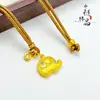 Pingente de Elefante Esmaltado Dourado Antigo Estilo Loja de Ouro Artesanal, Colar Trançado de Elefante Novo Estilo Chinês