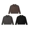 Ropa de Hombre BE Otoño Retro Americano de Moda Marca Caja Waffle Copo de Nieve Bordado Cuello de Gaviota Manga Larga Top para Hombre