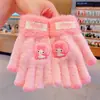 Guantes Cálidos de Dibujos Animados Lindos con Autorización Oficial de Sanrio para Niños y Niñas, Guantes Kuromi Nuevos a Prueba de Frío de Cinco Dedos