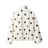 Chaqueta Bomber de Lunares Grandes para Mujer Verano 2026, Abrigo Corto Retro Americano, Chaqueta Delgada de Verano para Mujer