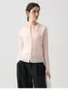 26 Principios de Otoño 100% Lana Merino Australiana Elegante Sencillo Cuello Redondo Suéter de Lana para Mujer Manga Larga Cárdigan de Punto Ligero