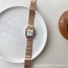 IEKE Nicho Simple de Alta Gama Slub con Escala Estilo Coreano ins Reloj Artístico de Cuadrante Pequeño Cuadrado Diseño para Mujer