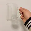 Vaso Recto de Vidrio de Borosilicato de Fondo Grueso, Taza para Leche y Té Verde, Taza Resistente a Altas Temperaturas para Bebidas Frías y Café, Vaso para Uso en Hotel y Hogar