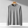 Playera de Hombre de Manga Larga Pesada de 300 g Algodón Holgada Color Sólido Top Cuello Redondo Juvenil Otoño/Invierno camiseta Camiseta Base