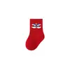 Calcetines para bebé, nueva colección de otoño, algodón peinado, diseño de danza del león, calcetines de princesa de la suerte para niñas, adecuados para niños mayores y bebés, rojo brillante para el Año Nuevo