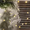 3 Colgantes Creativos para Árbol de Navidad, Suministros para Decoración Navideña, Colgantes Transparentes de Unicornio, Colgantes Acrílicos de Reno para Árbol