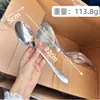 Cuchara para Cubiertos de Acero Inoxidable 304 con Patrón Martillado, Alto Valor Estético, Adecuada para Uso Doméstico, Comedor, Té de la Tarde, Pastel y Postre, Venta al por Mayor