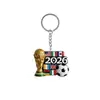 Llavero Conmemorativo Copa del Mundo 2026 Modelo Nuevo Transfronterizo, Copa Trofeo, Insignia de Aficionado al Fútbol, Fútbol USA-Canadá-México