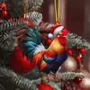 Transfronteiriço novo acrílico plano mundo animal festa de Natal feriado ornamentos pendurados decorações de árvore de Natal Natal