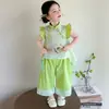 Conjunto de Roupa de Verão Super Fofo para Meninas 2026, Conjunto de Duas Peças de Verão com Renda Tendência para Menininhas Bebês