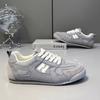 Zapatos de Hombre 2025 Nuevo Primavera y Verano Corte Bajo con Cordones Malla Zapatos Blancos Zapatos Versátiles de Suela Blanda Transpirables Casuales de Moda para Hombre