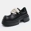 Zapatos Derby Big Toe Mickey para Hombre, Suela Gruesa de 7 cm, Punta Cuadrada, Zapatos de Cuero Casual Versátiles, Marca Nicho de Moda, Zapatos para Hombre que Aumentan la Altura