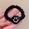 Novo Elástico de Cabelo Estilo Coreano com Rosto Sorridente, Scrunchie de Alta Qualidade para Rabos de Cavalo Altos, Acessório de Cabelo com Elástico para Mulheres