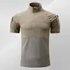 Traje Tático Sapo de Verão Manga Curta Camuflado Secagem Rápida Respirável Resistente ao Desgaste Uniforme de Treinamento ao Ar Livre Roupa de Trabalho Masculina Elástica Estilo Fino