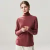 Nueva colección de otoño e invierno: Prenda base de punto de cachemira moderna y suave, color liso, adecuada para el trabajo y el uso diario, diseño simple con cuello con volantes