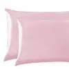 Funda de almohada con cremallera de satén de seda tipo seda
