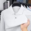 Camisa polo de manga larga 100% algodón para hombre con cuello camisero, adecuada para primavera y otoño, color liso casual, estilo de negocios ligero, versátil, transpirable y de corte holgado