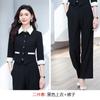 Caqui Chaqueta Corta de Siete Mangas Top Pantalones de Mujer Profesional Casual Elegante Primavera Verano Otoño Traje de Dos Piezas Moda
