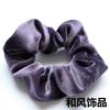 Otoño e invierno simple terciopelo dorado anillo para el cabello de intestino grueso mujeres comercio exterior transfronterizo Amazon color sólido terciopelo flor para el cabello cuerda para el cabello venta al por mayor
