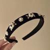 Diadema Nueva Alta Gama Sensación Diseño de Nicho para Mujer Tela Vintage Diadema Diadema Versátil para Mujer Joyería Estilo Chanel