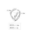 Anillo Abierto Acero Inoxidable Anillo Ajustable en Forma de C para Hombres y Mujeres Anillo que No se Desvanece Anillo de Acero de Titanio con Recortes Geométricos